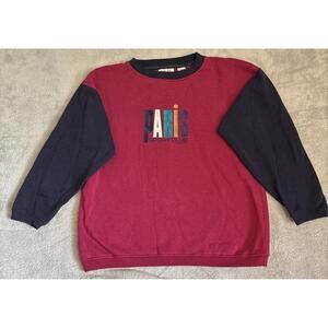 Vintage Paris Sports Club Crewneck Pullover Sweater Xs-S Runs Big Colorblock